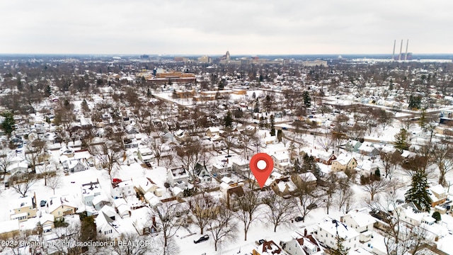 view of snowy aerial view