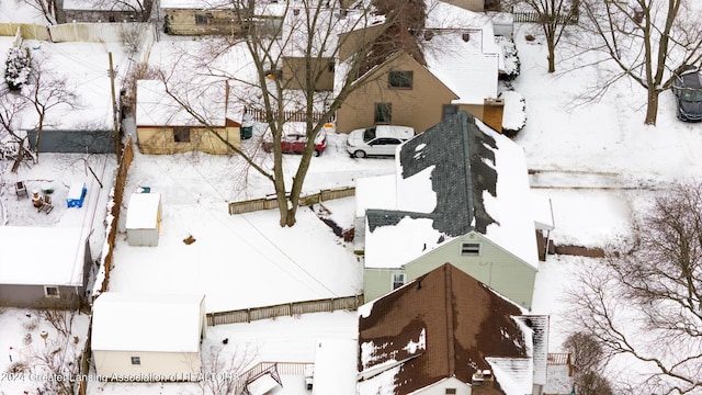 view of snowy aerial view