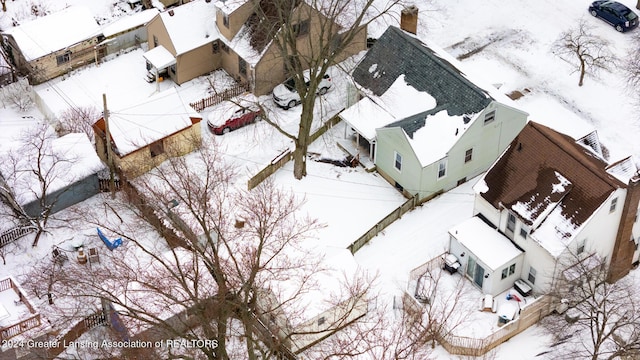 view of snowy aerial view