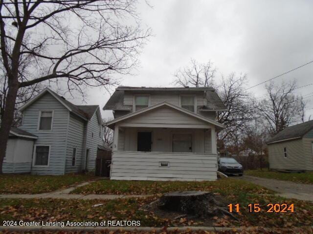 view of front of property with a porch