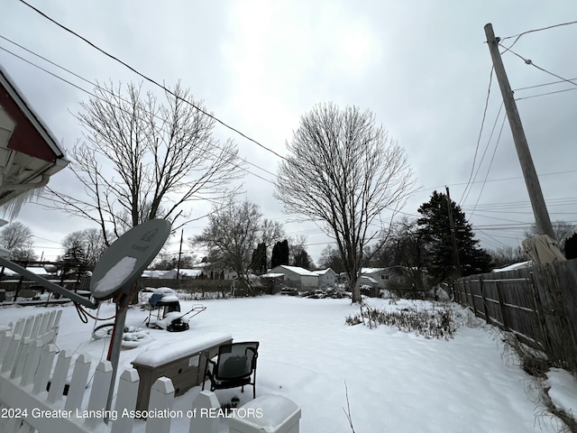 view of snowy yard