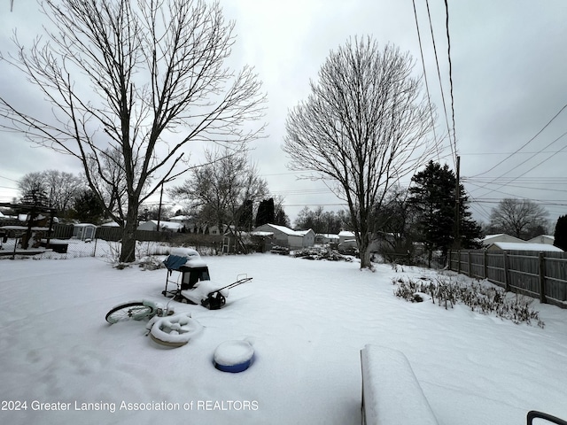 view of snowy yard