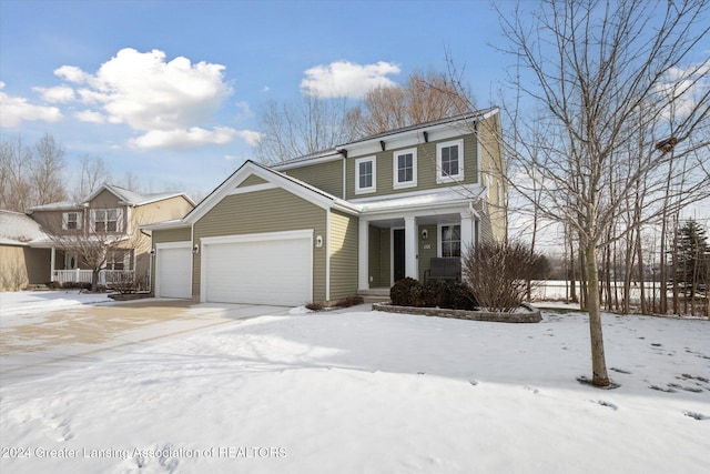 front facade featuring a garage