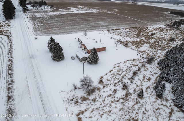 view of snowy aerial view