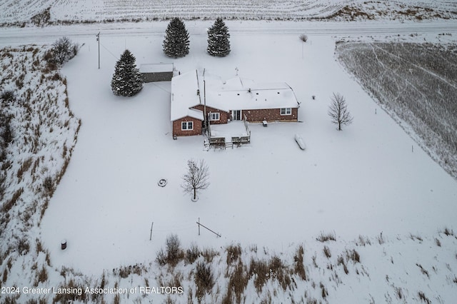 view of snowy aerial view