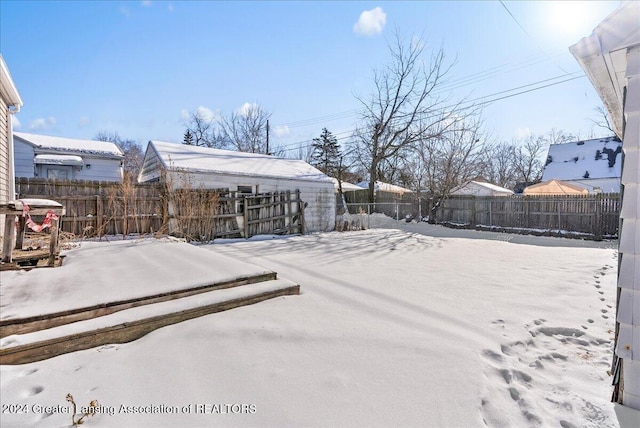 view of snowy yard