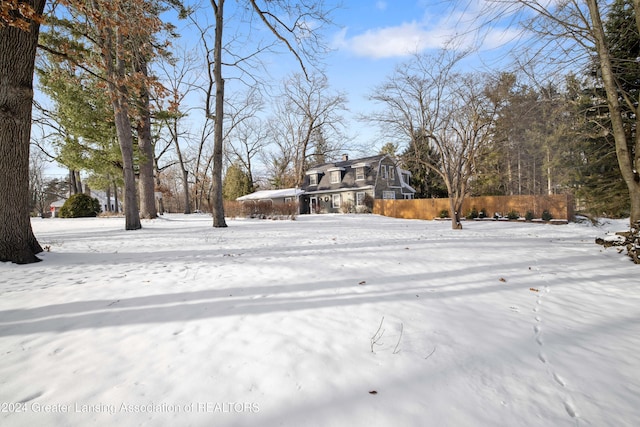 view of snowy yard