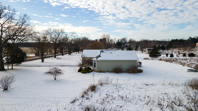 view of snowy exterior