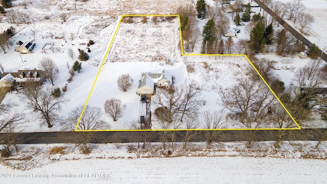 view of snowy aerial view