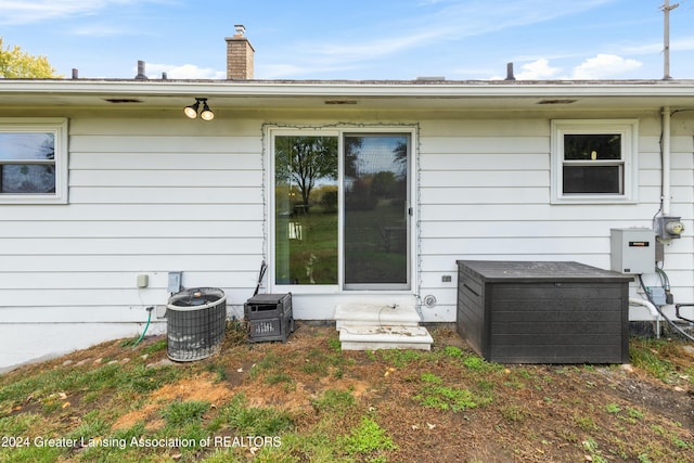 property entrance with cooling unit