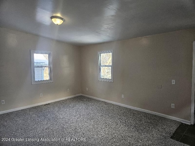 carpeted spare room with plenty of natural light