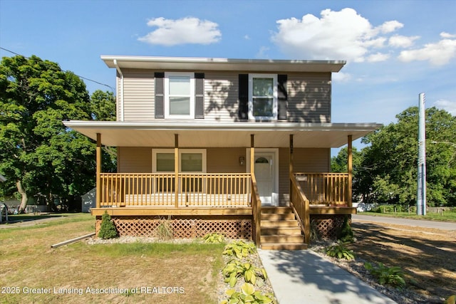 view of front of house featuring covered porch