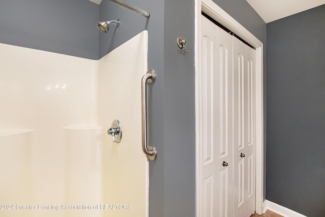 bathroom with a shower