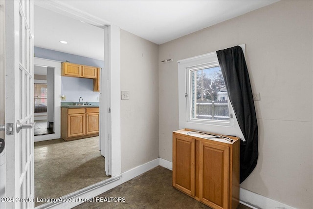 interior space featuring sink