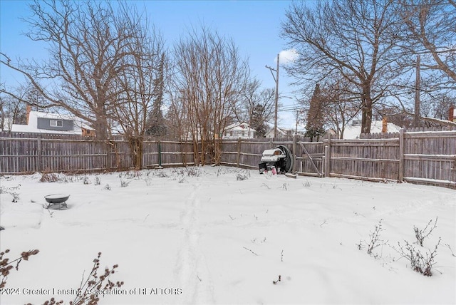 view of snowy yard