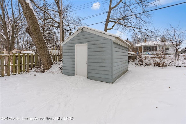 view of snow covered structure