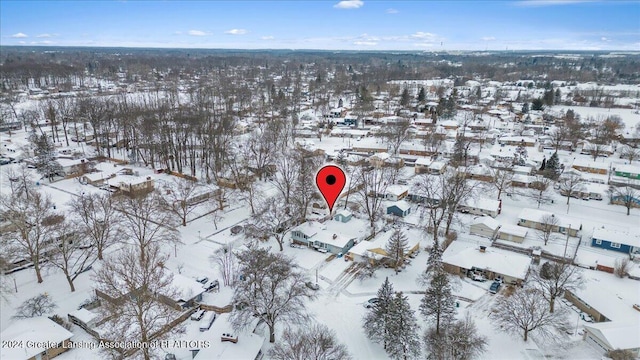 view of snowy aerial view