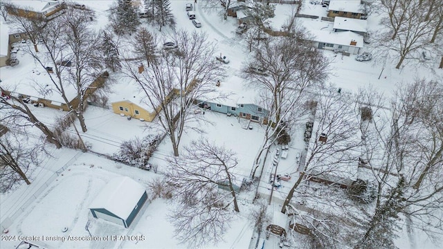 view of snowy aerial view