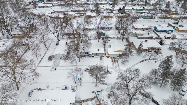 view of snowy aerial view