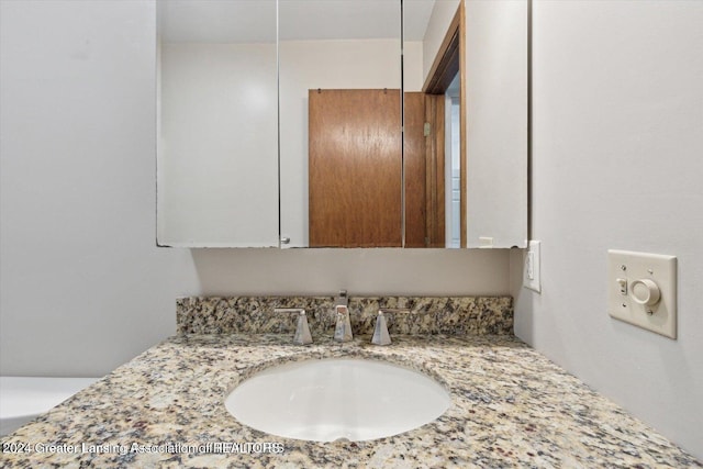 bathroom with toilet and vanity