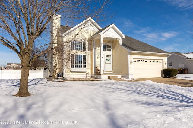 front of property featuring a garage