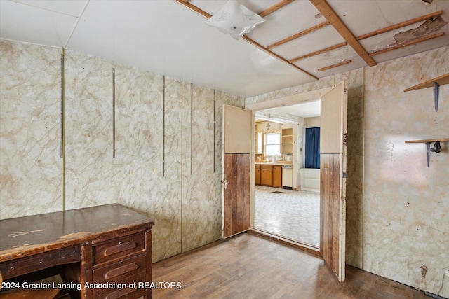 interior space with hardwood / wood-style flooring