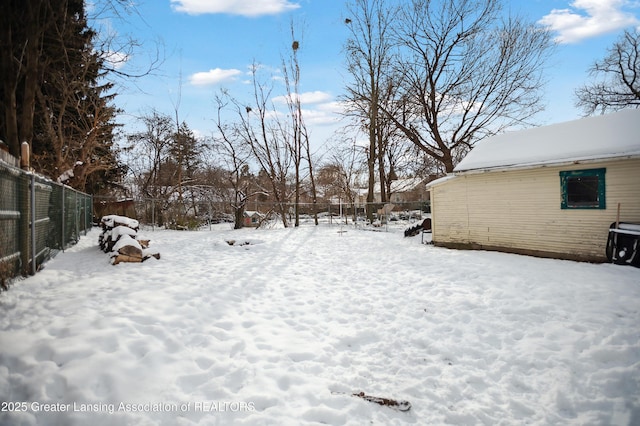 view of snowy yard