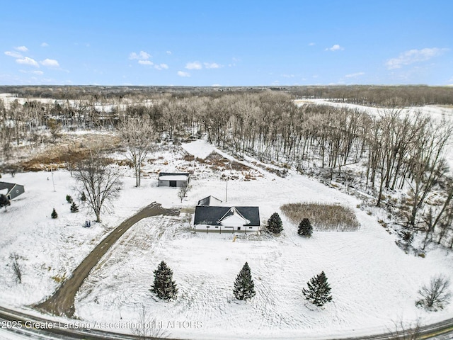 view of snowy aerial view