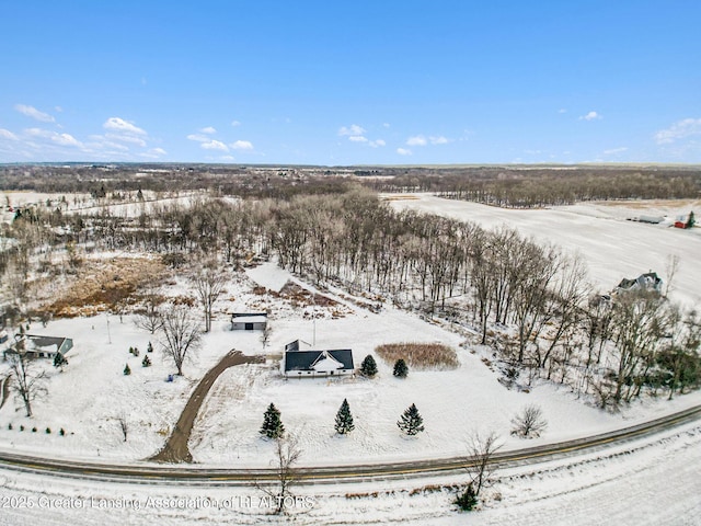 view of snowy aerial view