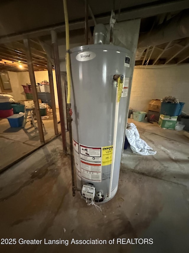 utilities featuring gas water heater