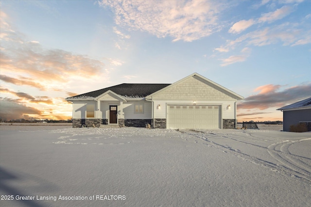 view of front of house with a garage