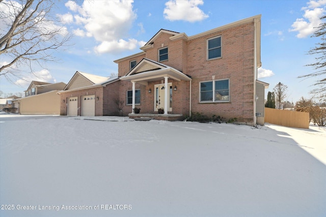 view of property featuring a garage