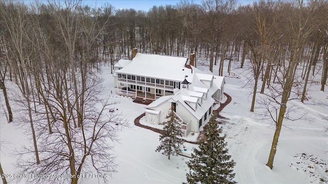 view of snowy aerial view