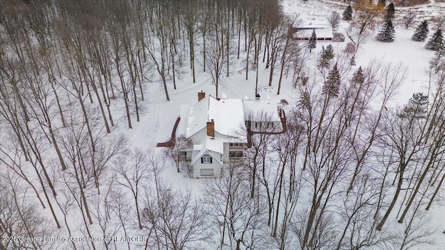 view of snowy aerial view