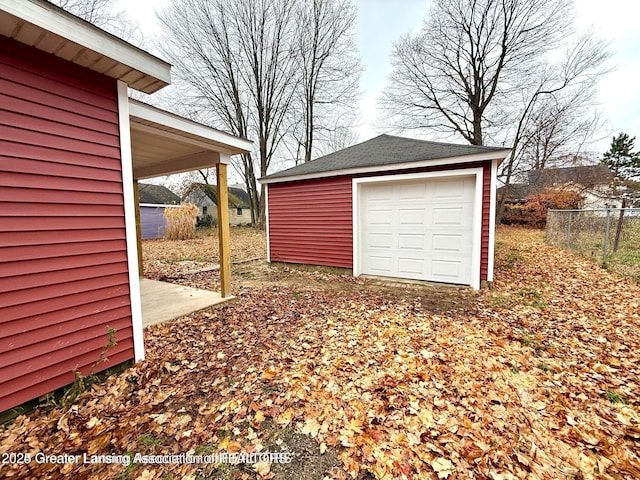 view of garage