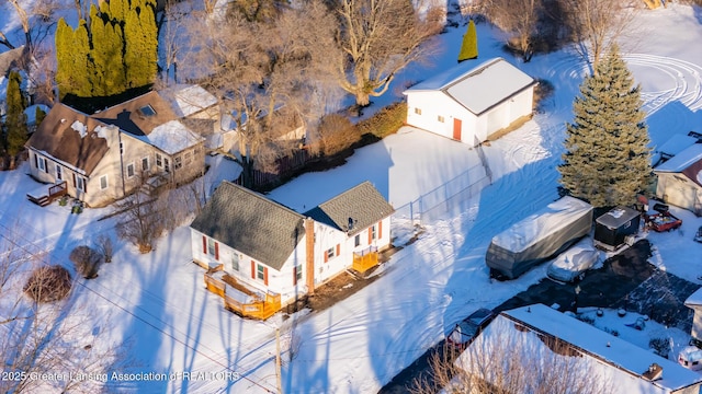 view of snowy aerial view