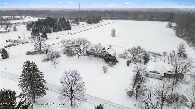 view of snowy aerial view