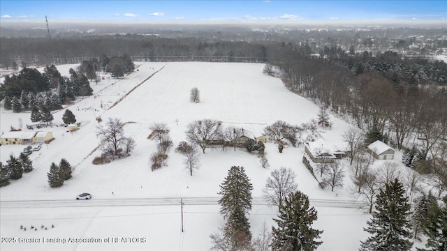 view of snowy aerial view