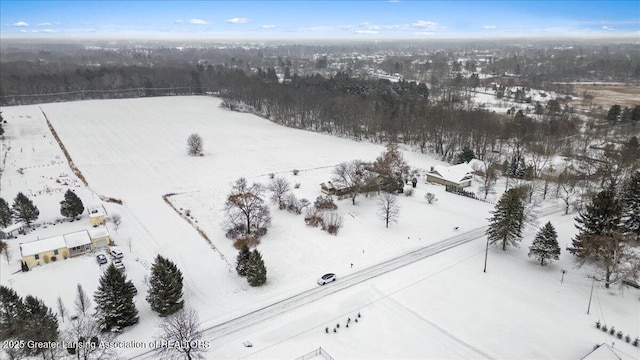 view of snowy aerial view