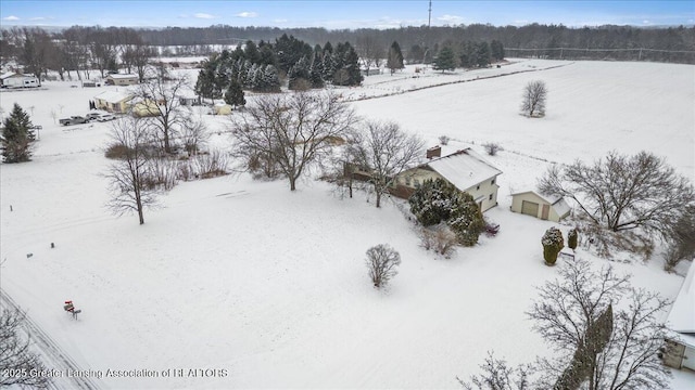 view of snowy aerial view