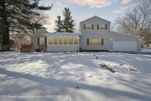 view of front of house with a garage