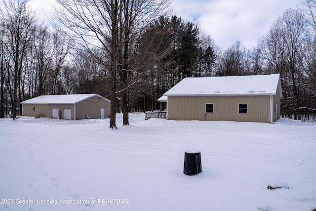 view of yard covered in snow