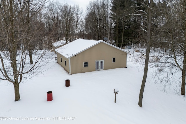 view of snowy exterior