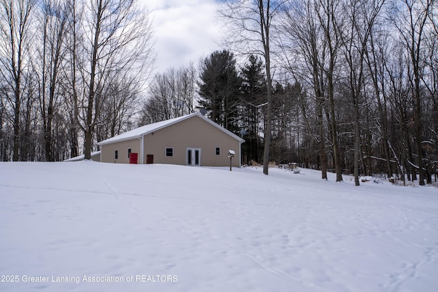 view of snowy exterior