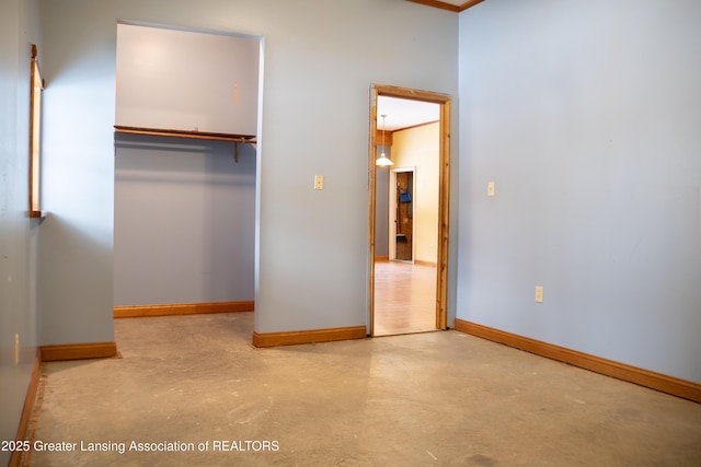 unfurnished bedroom with a closet