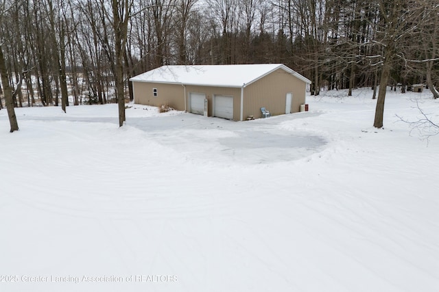 exterior space featuring a garage