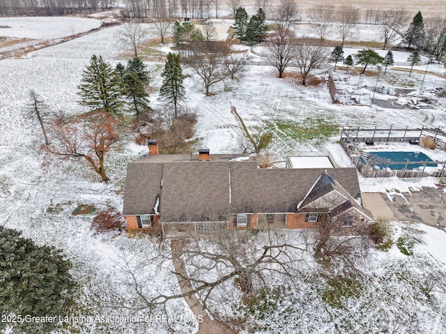 view of snowy aerial view