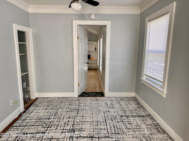 interior space featuring ornamental molding