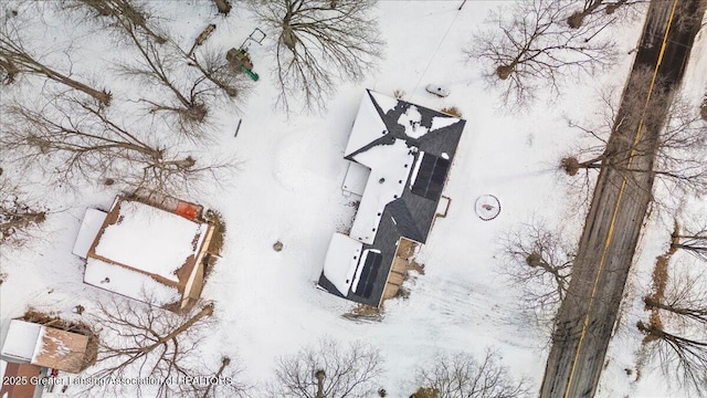 view of snowy aerial view