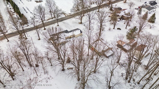 view of snowy aerial view